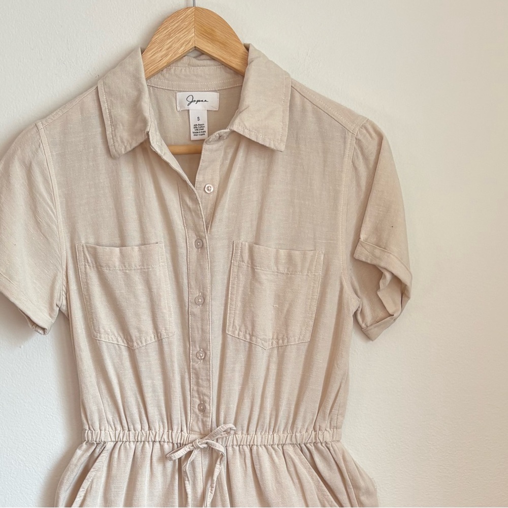 Linen Japna cream jumpsuit